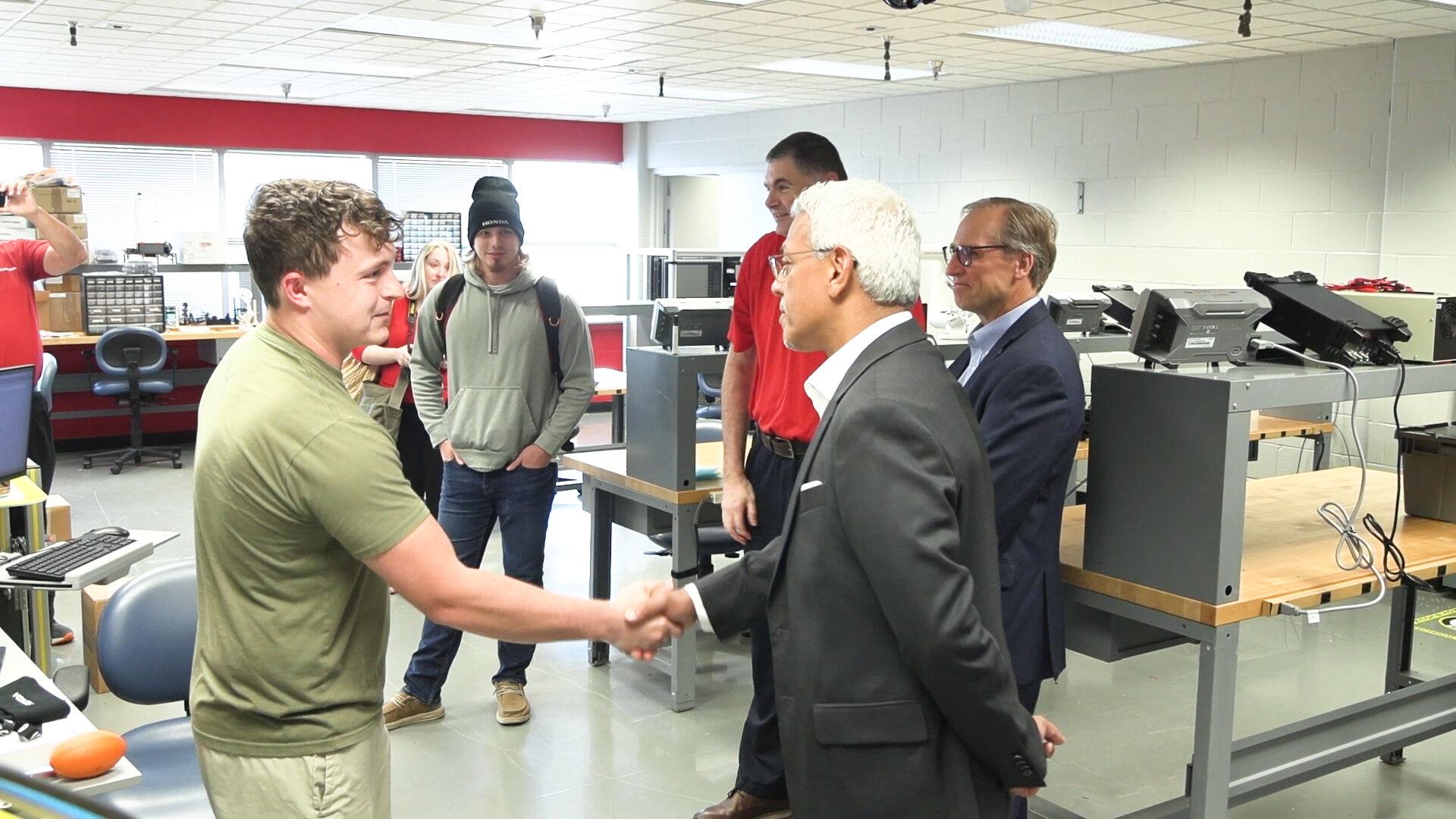 The company donated $100,000 to Ohio State Lima to purchase new robots to expand the lab at the center.
