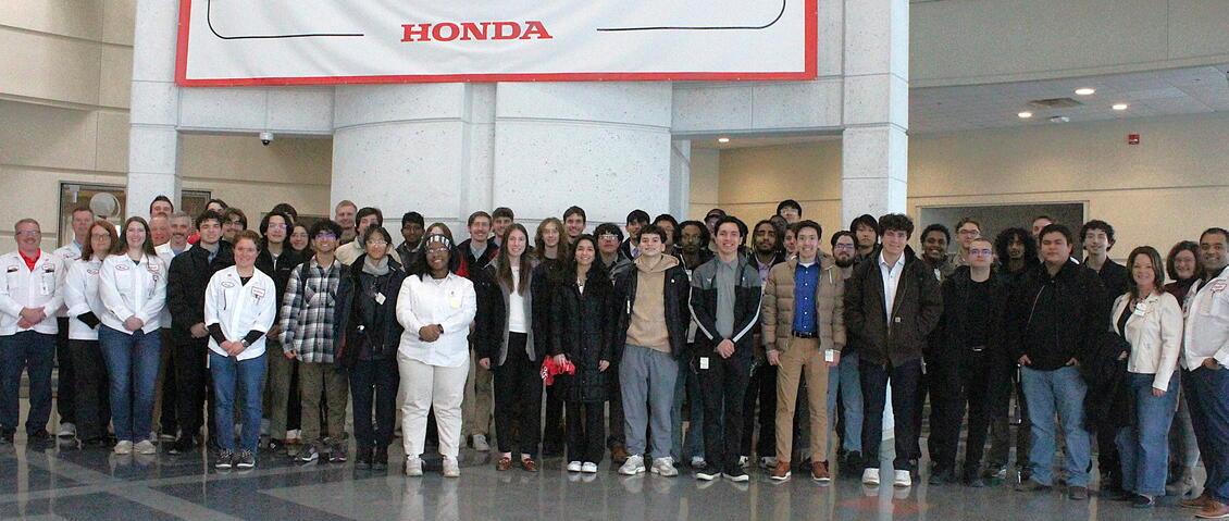 Launchpad students with Honda associates at the Honda Auto Development Center 