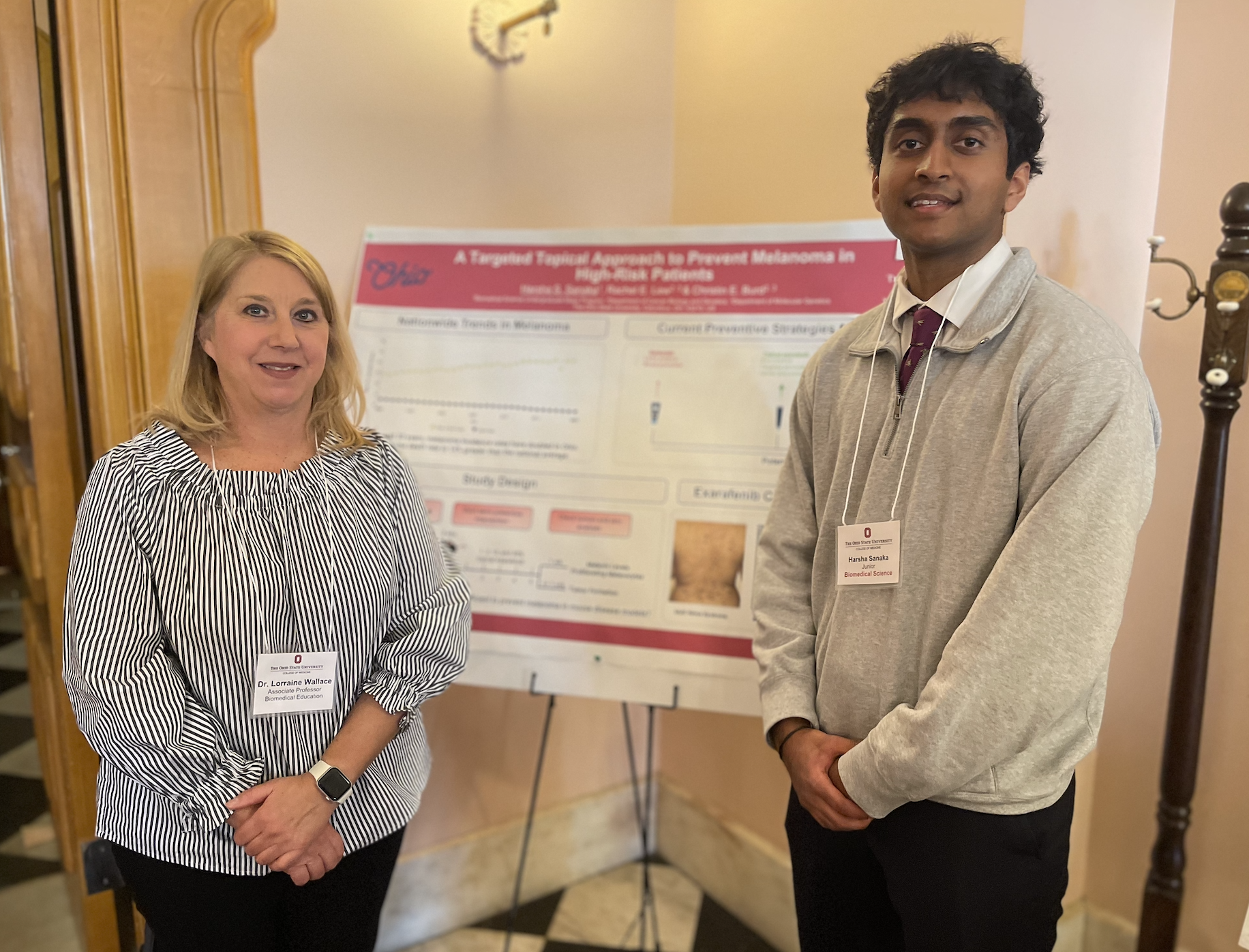 Harsha Sanaka, a junior, with Dr. Lorraine Wallace, associate professor in the Department of Biomedical Education in the College of Medicine.